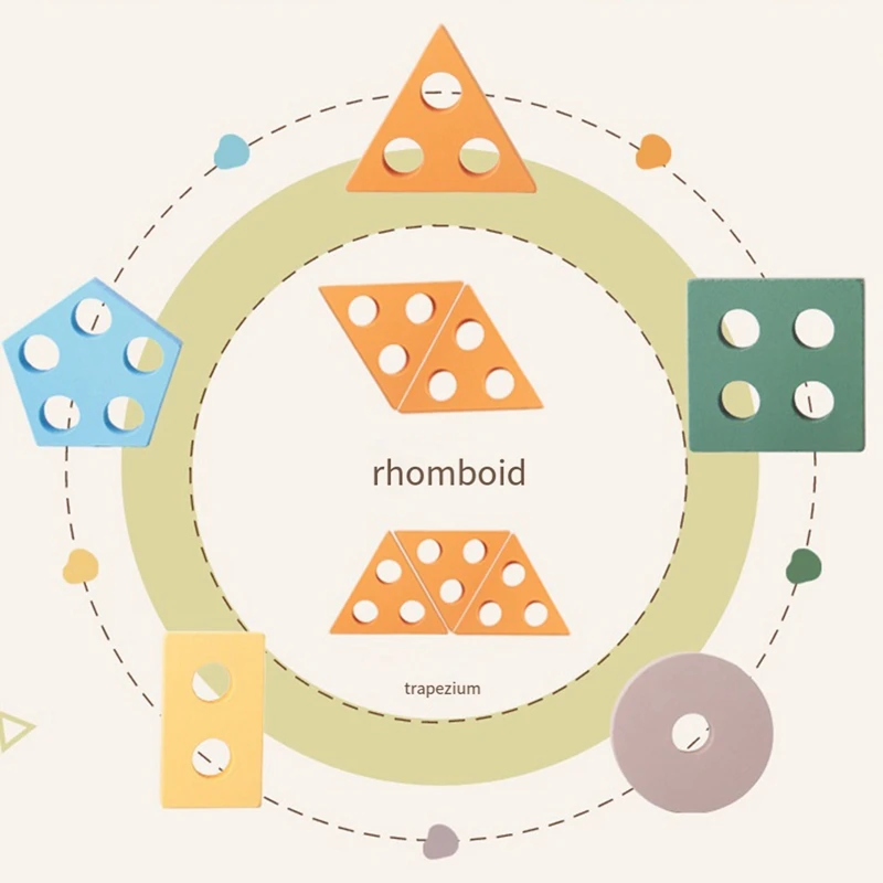 ปริศนาคัดแยกและซ้อนไม้สําหรับเด็กวัยหัดเดินและเด็กก่อนวัยเรียนพัฒนาทักษะยนต์ปรับสําหรับเด็กอายุ 1 ปี