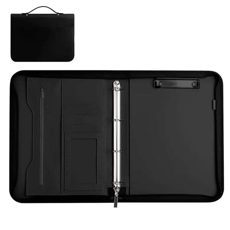 at82-organizador-profesional-con-3-anillas-carpeta-de-cuero-con-bolsillos-incluye-funda-para-portatil-y-carpeta-en-color-negro