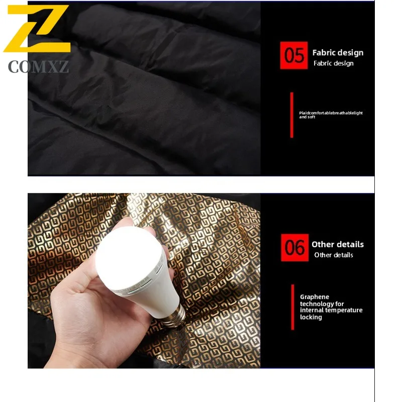 COMXZ سترة مبطنة بالقطن الدافئة سميكة وسيم الوقوف طوق السفر الفاخرة الحشو الكلاسيكية العمل الباردة والدليل على الرجال الشتاء سترة