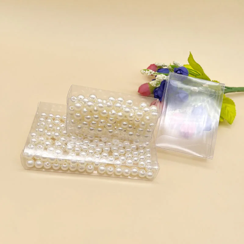 100pcs ABC Gift Plastic Transparent Box PVC Clear Boxes for Christmas Box Wedding Jewelry Candy Storage Packaging Boxs Open Side
