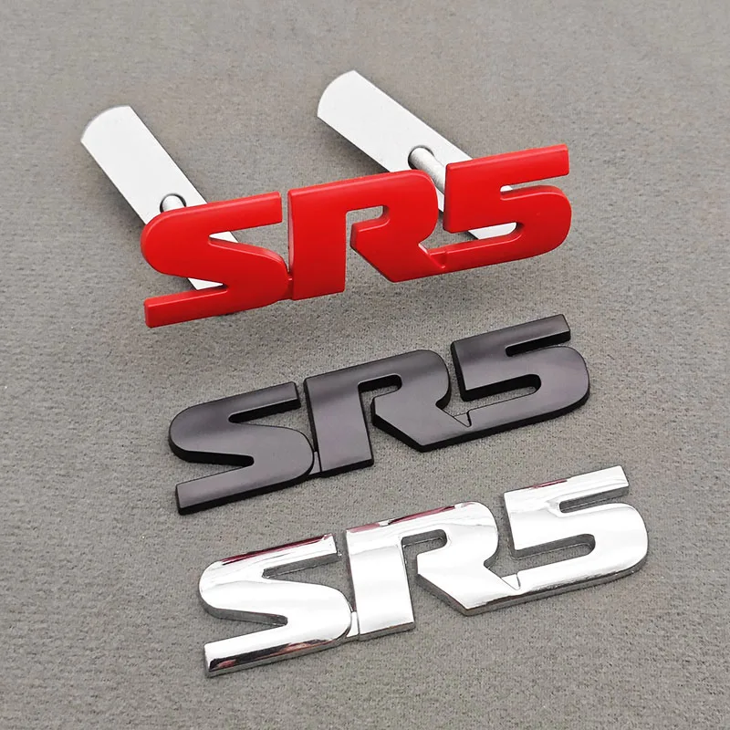 

3D Metal Logo SR5 Car Sticker Fender Rear Trunk Grille Badge Emblem For Toyota Tacoma 4Runner Tundra Sequoia Auto Accessories