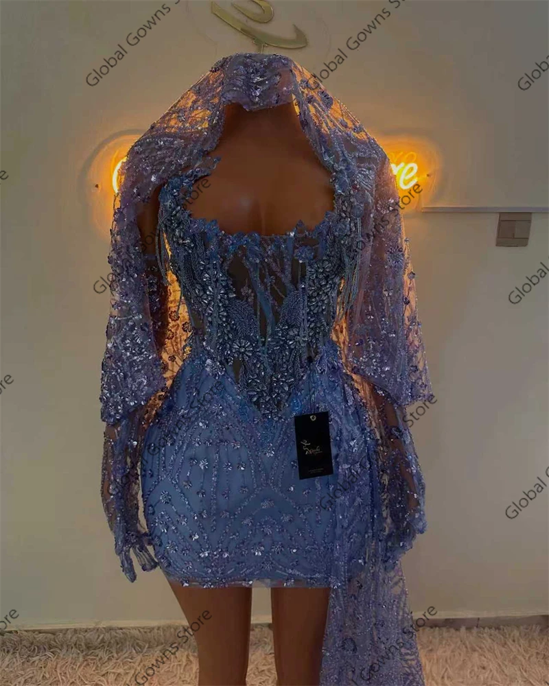 Unique Design Crystal Rhinestones Short Prom Dress 2025 For Black Girl Birthday Party Dress Homecoming Cocktail Dress Customized image 4