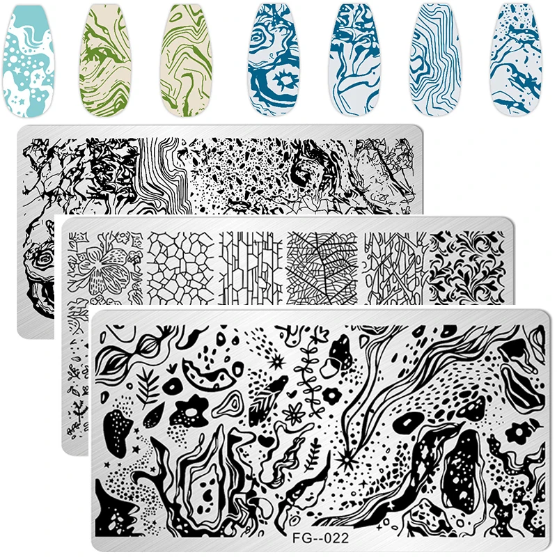 1PCS Halloween Nail Stamping Plates Rectangle abstract Template Stencils Nail Art Stamp Image Plate Manicure Nail Print Tools