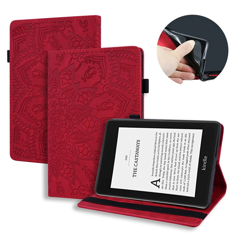 

Чехол для планшета Funda Kindle Paperwhite 2021 года, чехол 11-го поколения, кожаный чехол с тиснением для Kindle 2021, чехол Paperwhite 5, чехол, оболочка
