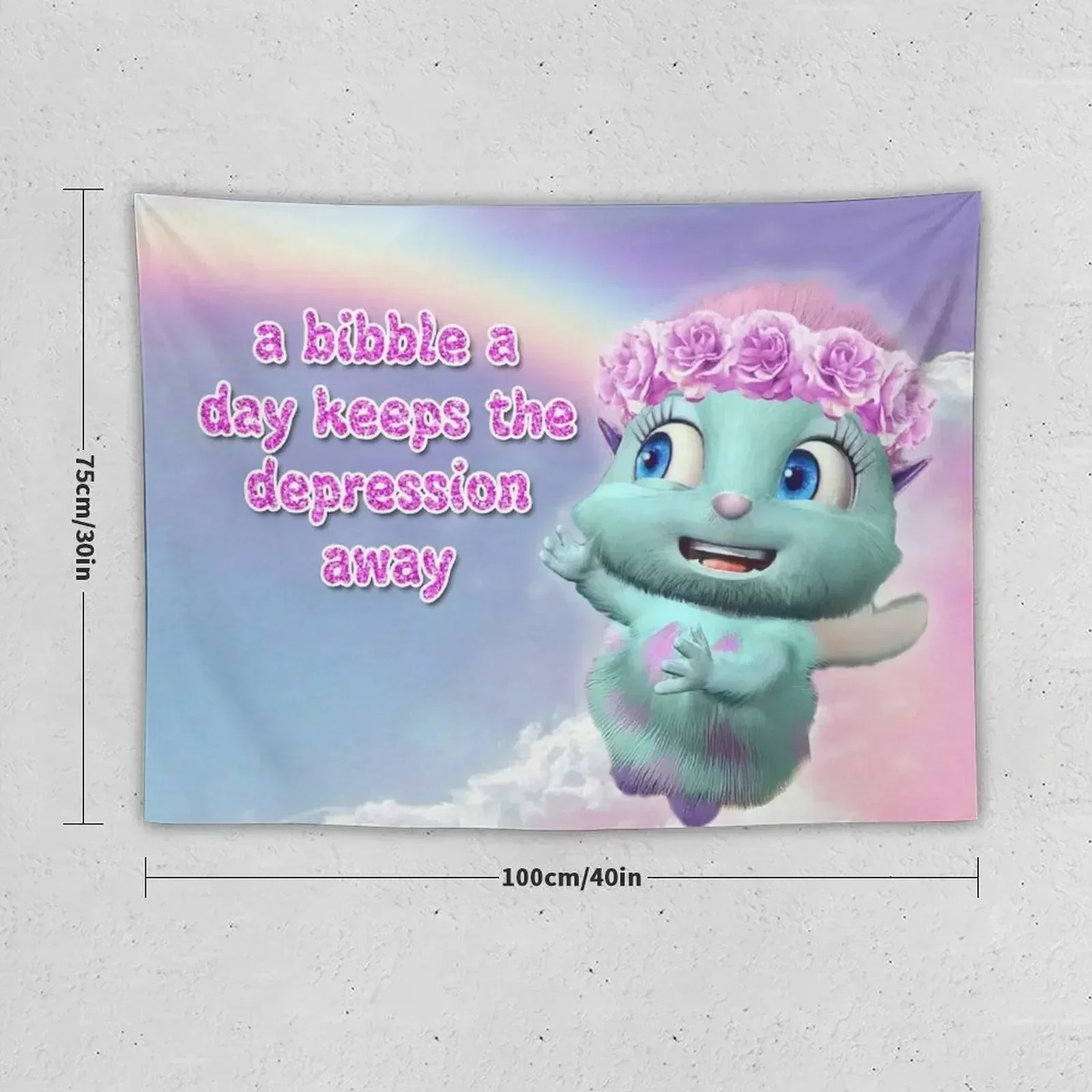 Bibble a Days Keeps the Depression Away Iemdnoa Tapestry Custom On The Wall Cute Room Decor Tapestry