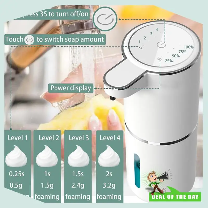 

24-Hour Delivery Automatic Foaming Soap Dispenser 380Ml USB Rechargeable Touchless Foam Soap Dispenser