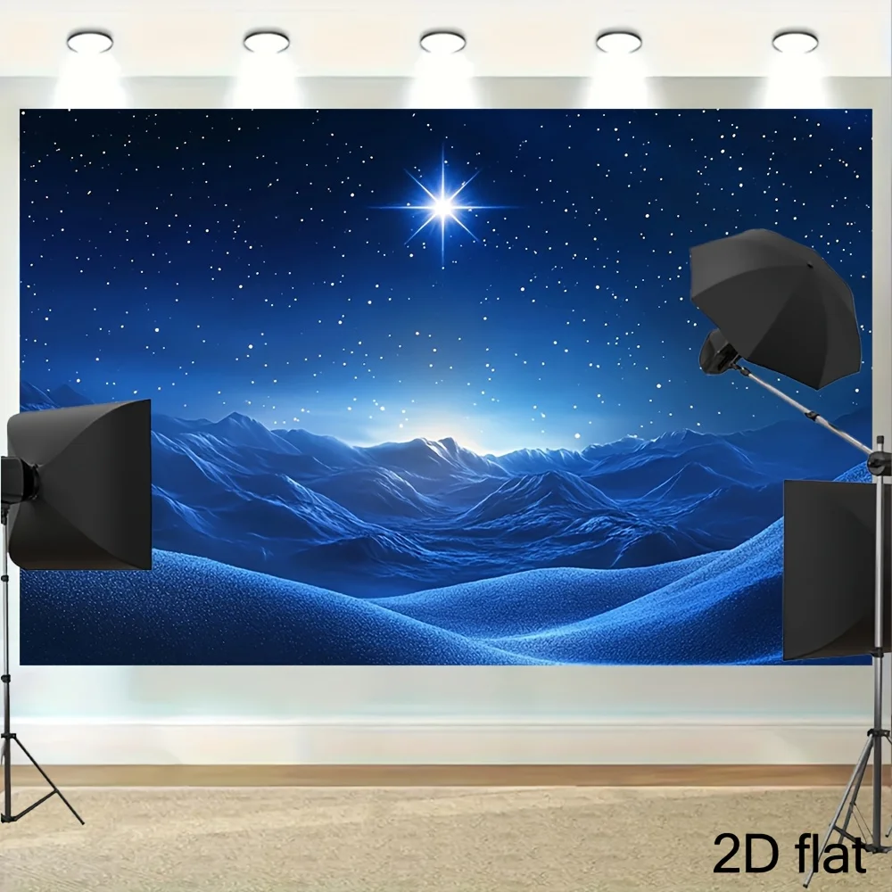 1 Stück Star Bethlehem Geburtsszene-Hintergrund – Strapazierfähige religiöse Wanddekoration aus Polyester für Weihnachten, Hochzeit und Jubiläum
