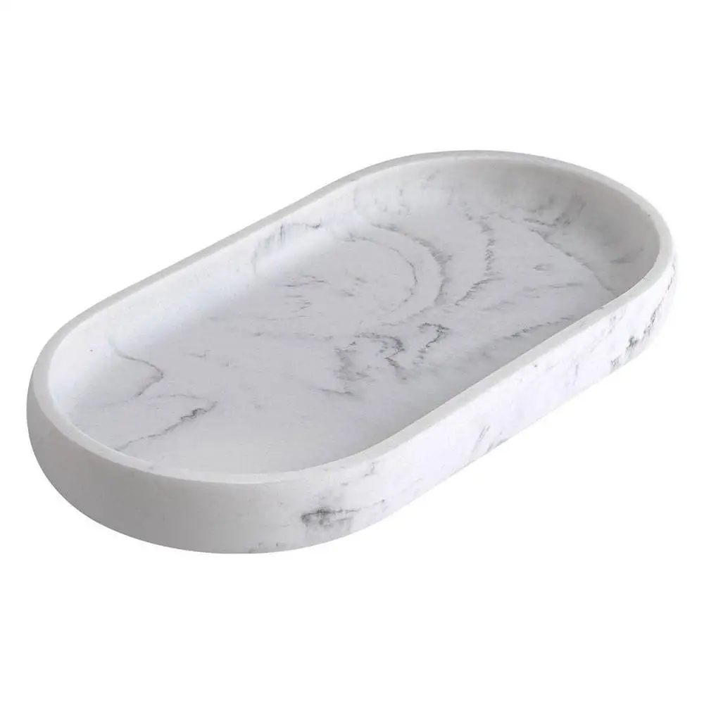 

Marble Look Resin Bathroom Tray Organizer Toiletries and More 9.84" x 5.12