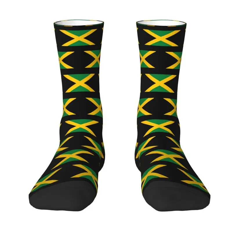 Jamaican Flag Men's Crew Socks Unisex Kawaii Patriotism Spring Summer Autumn Winter Dress Socks