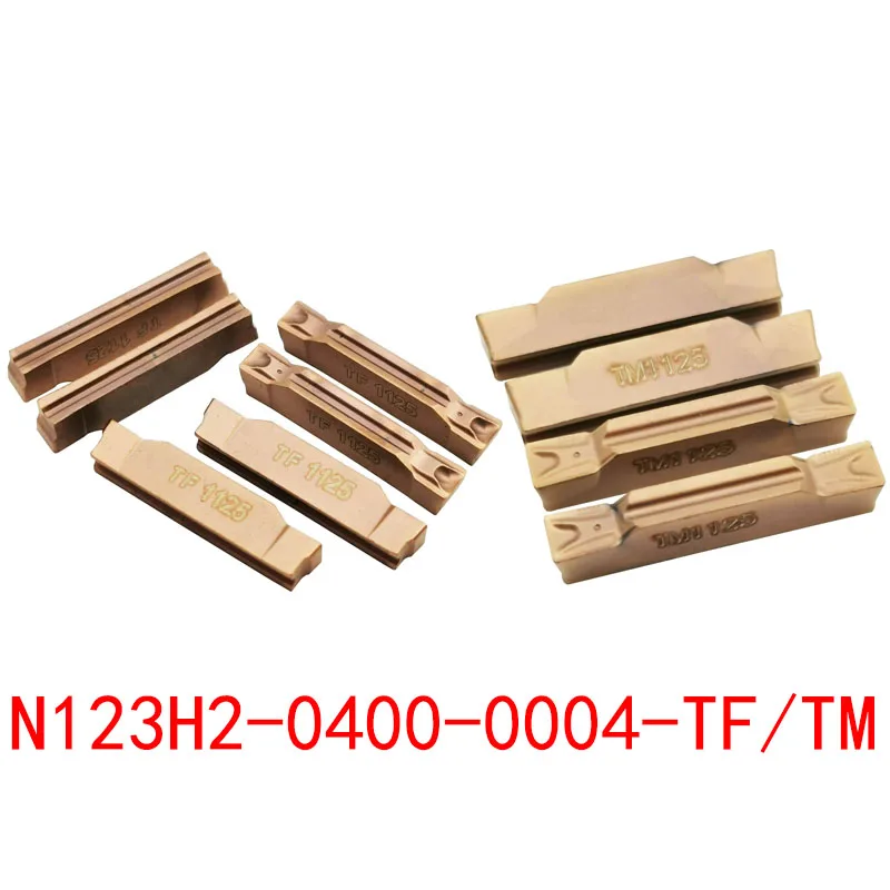 10PCS N123H2-0400-0004-TF/N123H2-0400-0004-TM 1125 4mm Cutting Width PVD (Ti,Al) N Coated CNC Carbide Turning Grooving Inserts