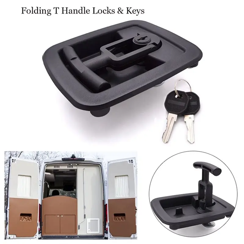 A10E-Truck T-Handle Lock Trailer Latch Camper Door Safety Lock For Distribution Controller Cabinet Safety Accessory