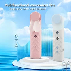 Ventilador de mano con pulverizador de agua, minienfriador de aire 2 en 1, Usb, Humidificador Facial