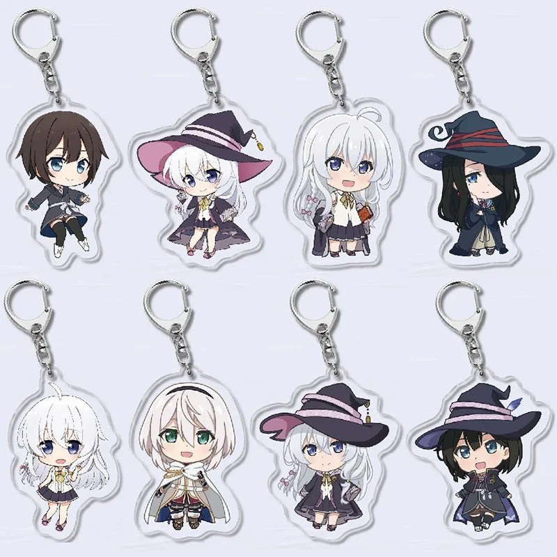 Anime Wandering Witch The Journey Of Elaina Keychain For Woman Cartoon Elaina Pendant Car Key Chain Men Fashion Bag Accessories