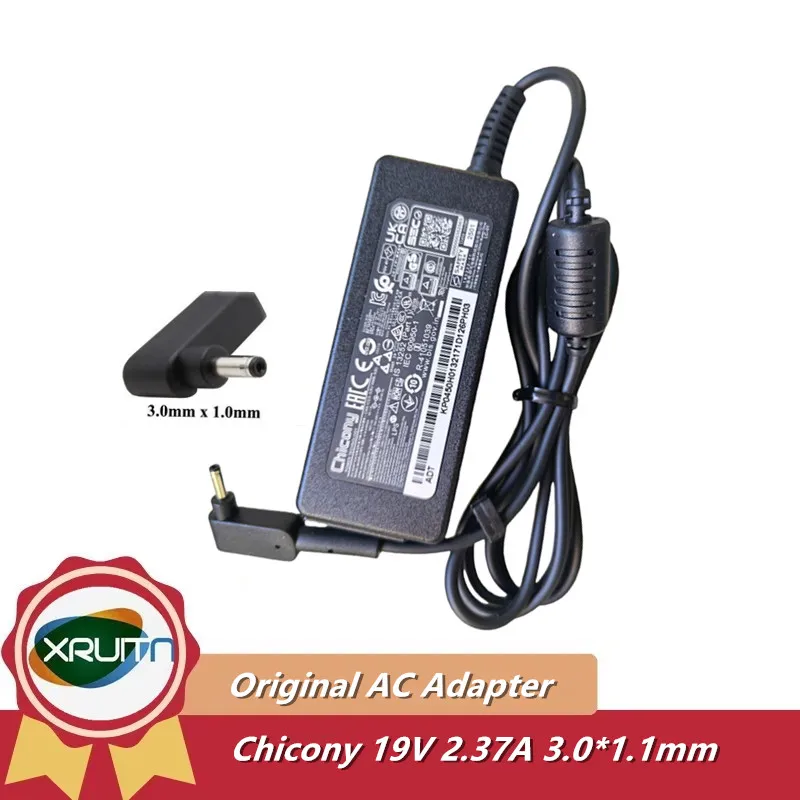 Cargador/adaptador de CA Original A18-045N2A Chicony 19V 2.37A 45W para Acer Aspire A515-46 Laptop N18Q13 Aspire 5 A514-52K N19H2 3,0mm