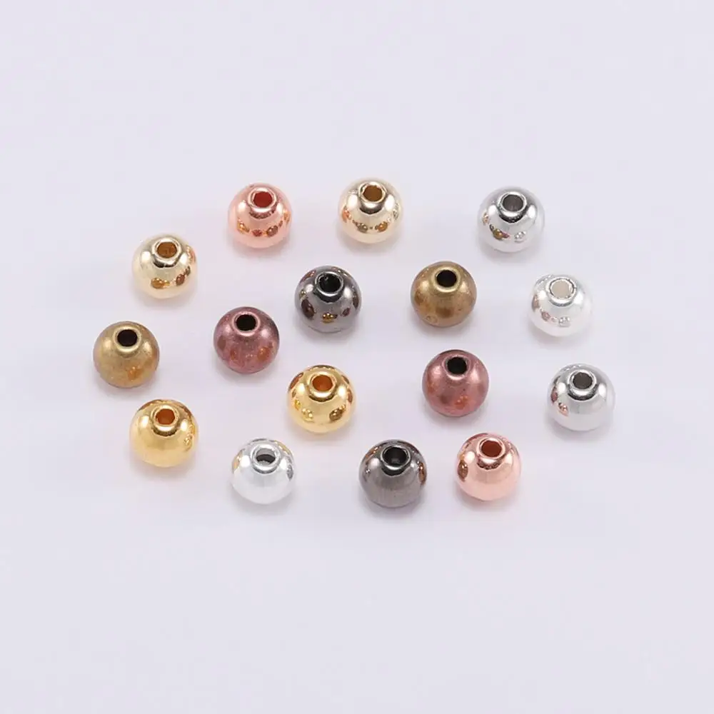

30-300Pcs 3/4/5/6/8/10/12mm CCB Acrylic Round Seed Loose Spacer Beads Metal Plated For DIY Jewelry Making Supplies