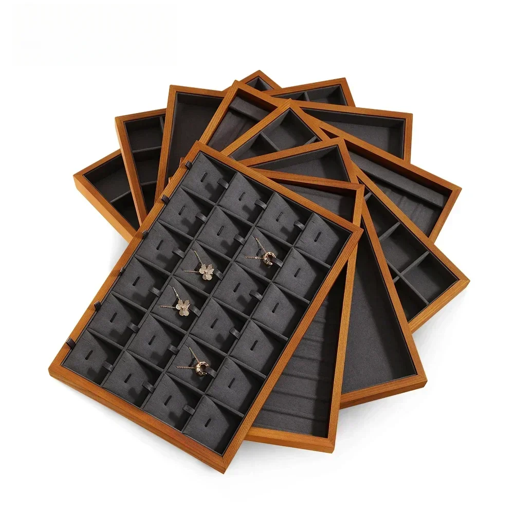 

For Ring Ohrringe Armband Halskette Display Tablett Holz Schmuck Display Veranstalter Armreif Anhänger Aufbewahrung Pal