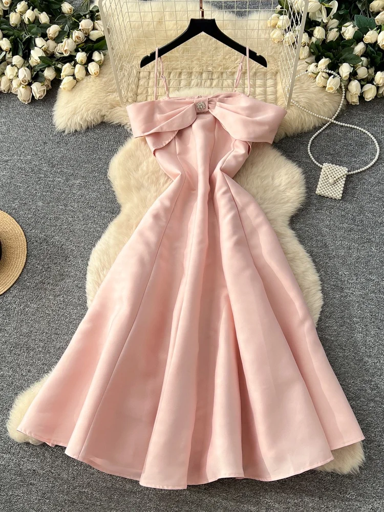 Princ Sle Sommer Ele Hohe Taille A-Linie Dr Damen Svel Luxus Dr Aosphere Sensation Langer Rock