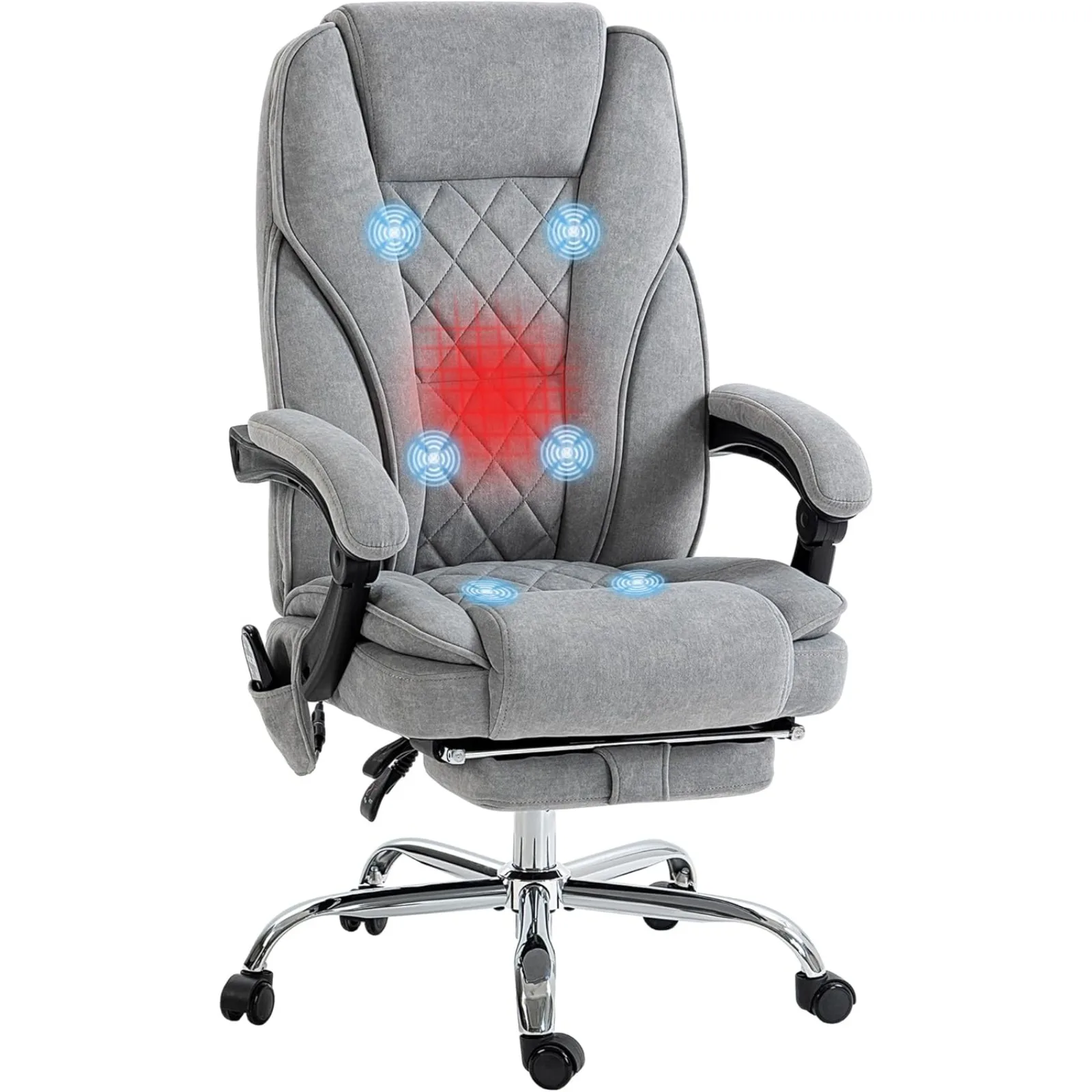 

US Massage Office Chair with Foot Rest, Executive Office Chair with 6 Vibration Point and Heat, Reclining Computer Chair,