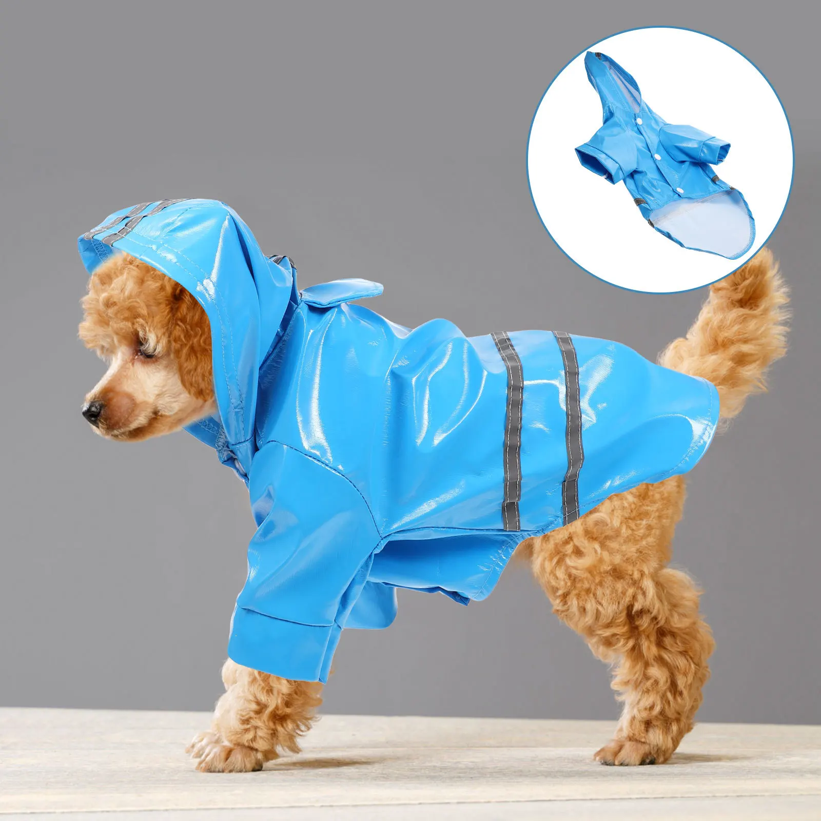 

Dog Rain Jacket Compact Reusable Raincoat for Dogs with Hood Weather Resistant Coats for Pets Stylish Comfortable Walking