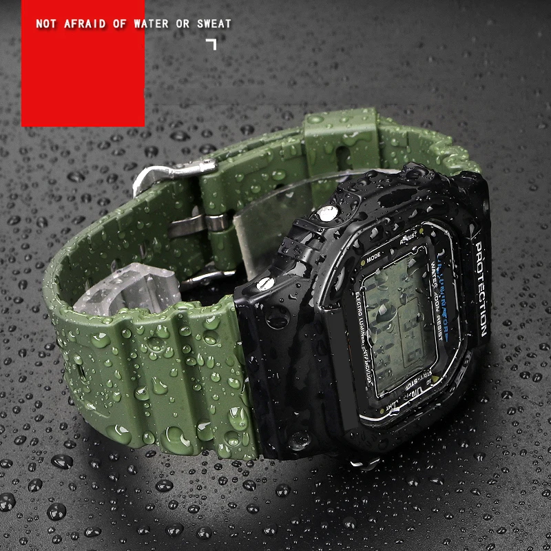 16mm Silicone Watchband for Casio G-Shock GW-5000,GLS-5600,GW-M5610,G-5600,GW-B5600,GLX-5600,GB-5600 Series Bracelet Strap Band