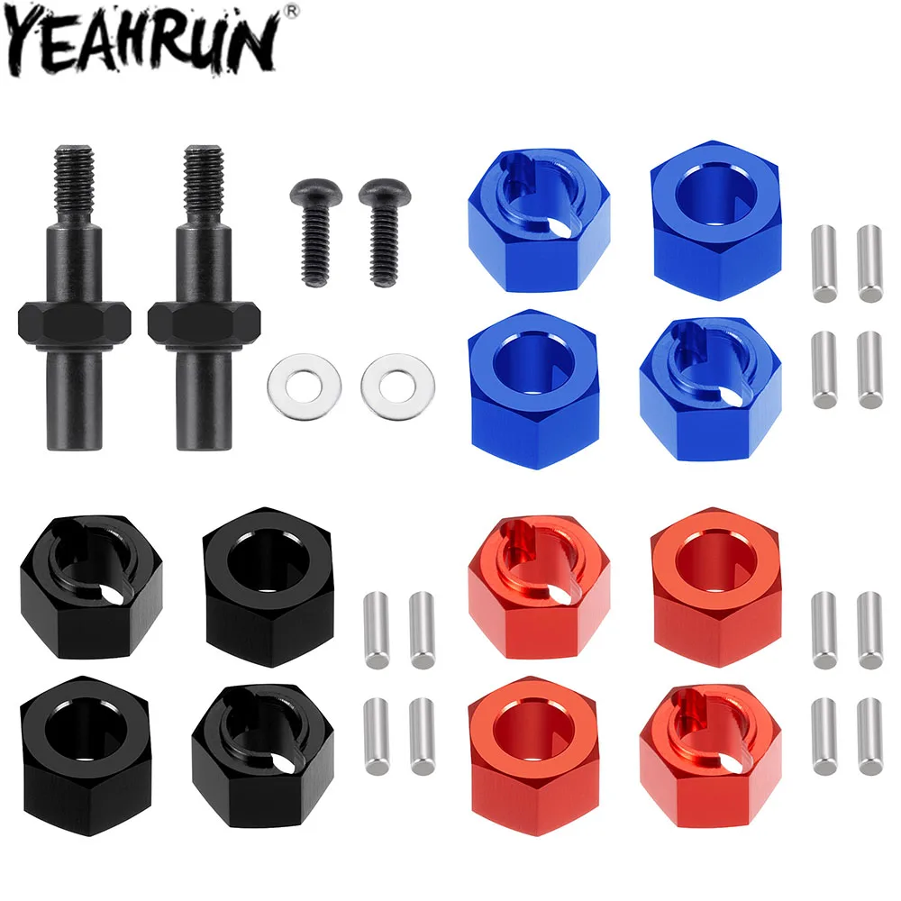 YEAHRUN Aluminum Wheel Hex Hub Adapters Steel Front CVD Drive Shaft 8mm to 7mm for 1/16 Mini-B, 1/18 Mini-T 2.0 Upgrade Parts