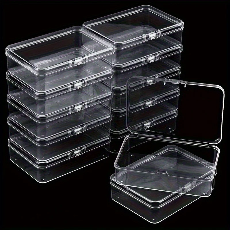 12-Pack Transparent PP Plastic Storage Boxes Set Durable Containers with Secure Latches for Craft Organization And Storage