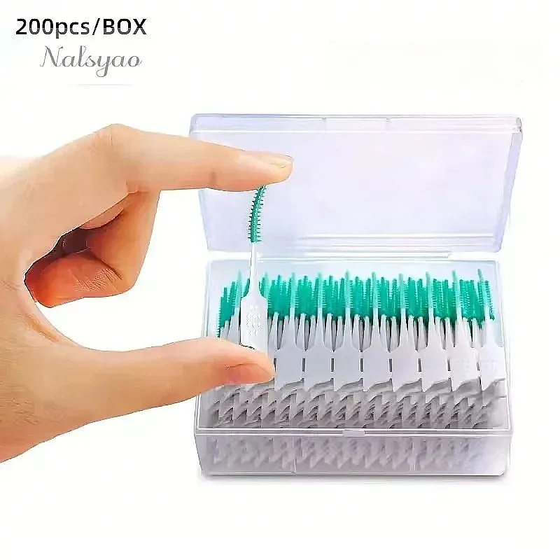 200Pcs Interdental Brush Soft Rubber Teeth Cleaning Tools Dental Toothbrush Oral Hygiene Care