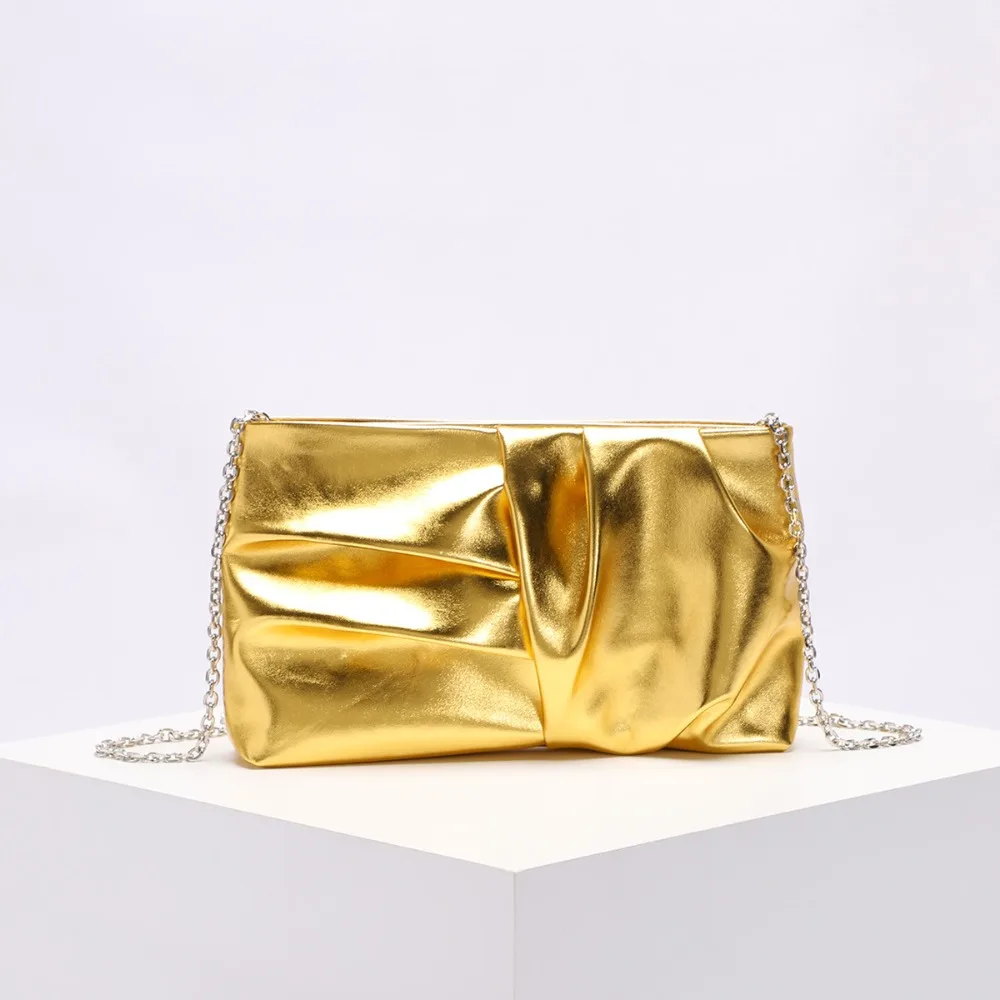 

Light Luxury Minimalist Clutch Bag with Unique Pleated Design Cloud-shaped Pouch Fashionable Evening Bag for Women