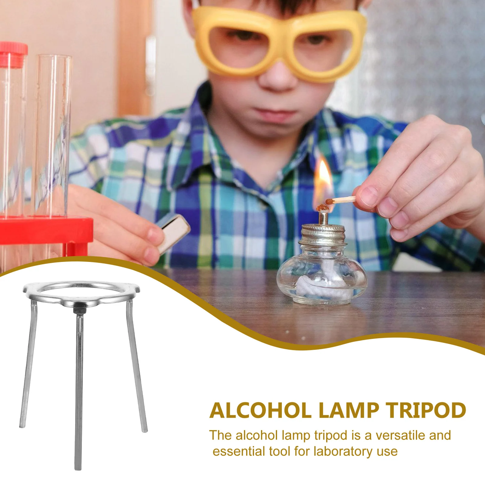 Tripod Lab Chemistry Experiment Equipment Bracket Alcohol Lamp Stand Holder Supplies