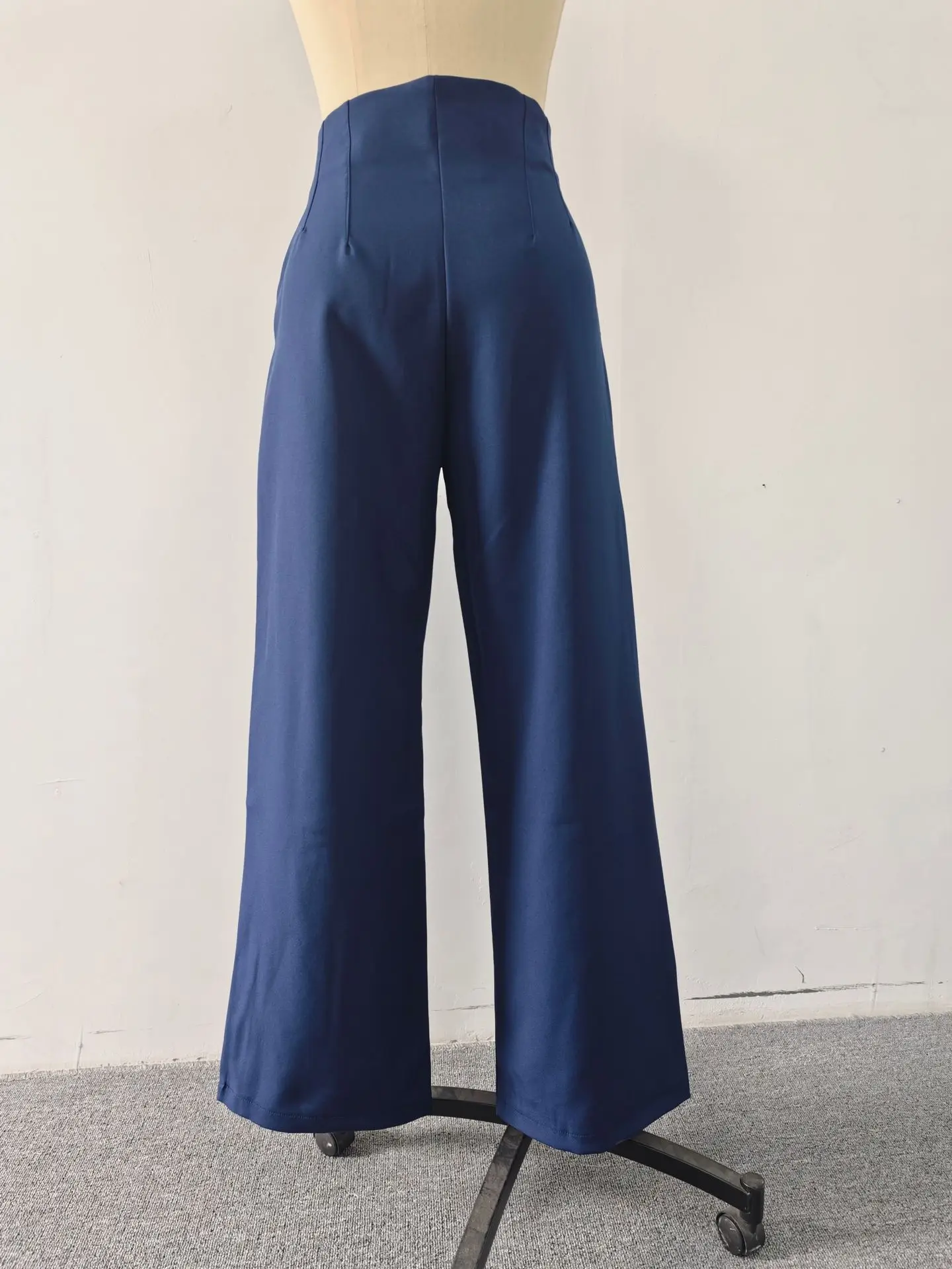 Damen High-Waist Weite Hosen Elegante Maßgeschneiderte Gerade Hosen Büro-Arbeitshosen Lässige Unterteile Bequeme Anzughosen – Detail 6