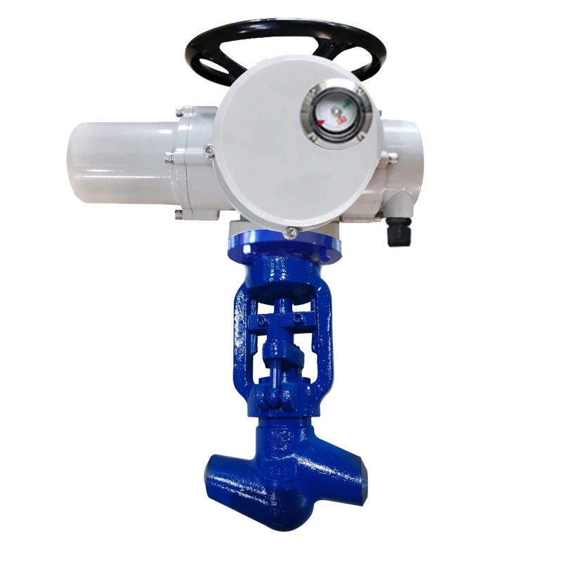 DN50 Weld 220V AC Multi-Turn Electric Actuator Carbon Steel 304 Motorized Electric Water Globe Valve