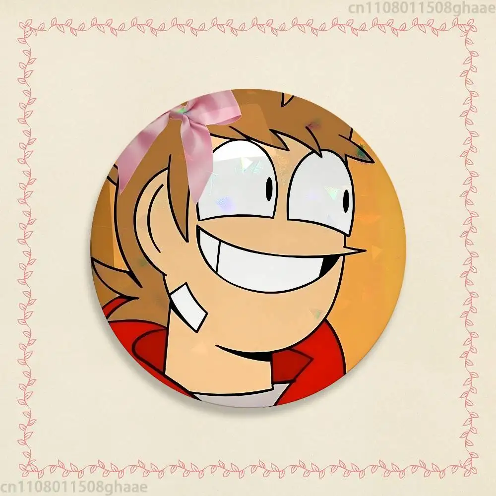 Anime Eddsworld Tord 58mm Icon Badge Handmade Tinplate Brooch for Backpack Clothes Chest Ornament Gifts