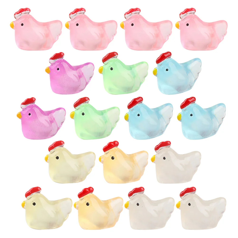 

18 Pcs Micro Landscape Ornament Tiny Figurines Ornaments Chicken Toys Resin Animals