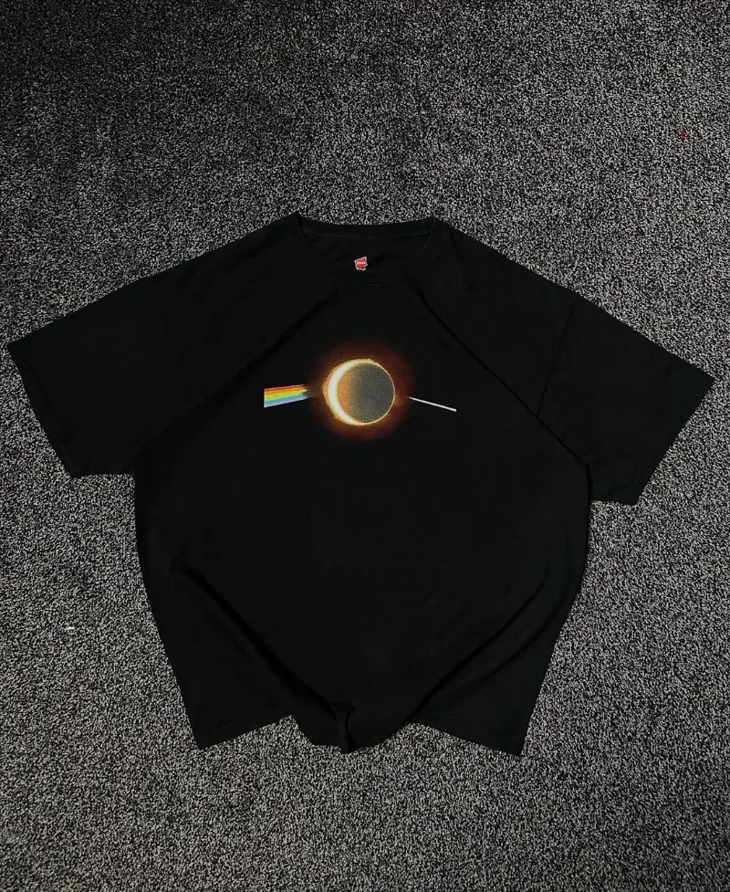 

2025 New Rainbow Planet Print Cotton Unisex T-Shirt Minimalist Casual Couple Matching Tee