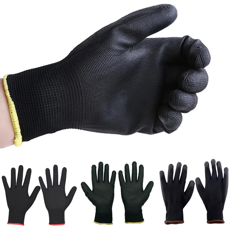 

PU Nitrile Safety Coating Nylon Cotton Work Gloves Palm Coated Gloves Mechanic Working Protective Gloves Professional Supplies