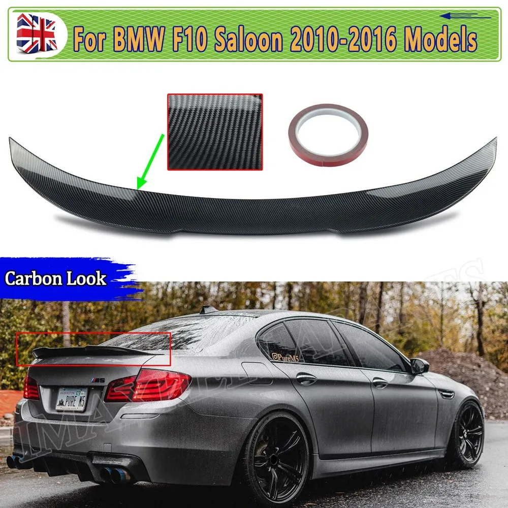 

Tail Trunk Spoiler FOR BMW 5 SERIES F10 Saloon 518d 525d 535d M5 2010-2017 CARBON COLOR REAR LIP BOOT SPOILER WING PSM STYLE