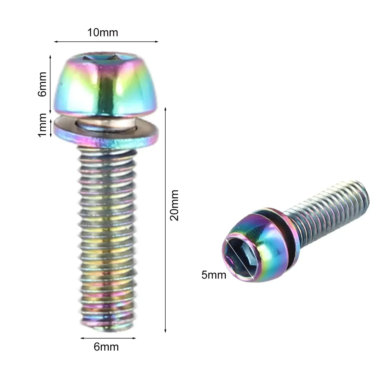 4Pcs M5 M6ร20mm Bicycle Handlebar Screw Colorful Steel MTB Bike Handle Bar Stem Riser Screw Bike Bicycle Screw Accessories