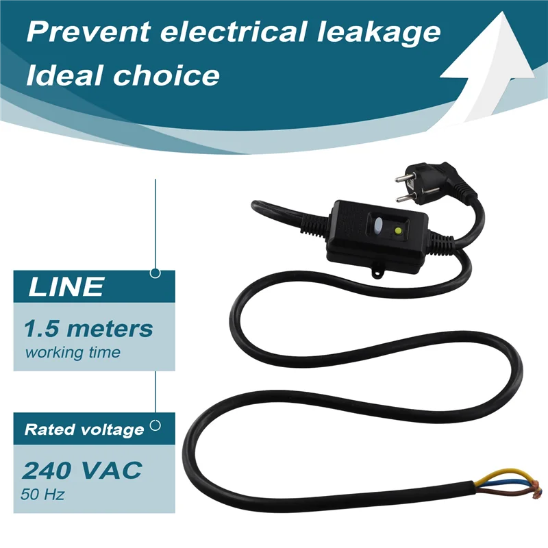 

Розетка автоматического выключателя FI, вилка автоматического выключателя остаточного тока с кабелем, адаптер индивидуальной защиты, вилка европейского стандарта