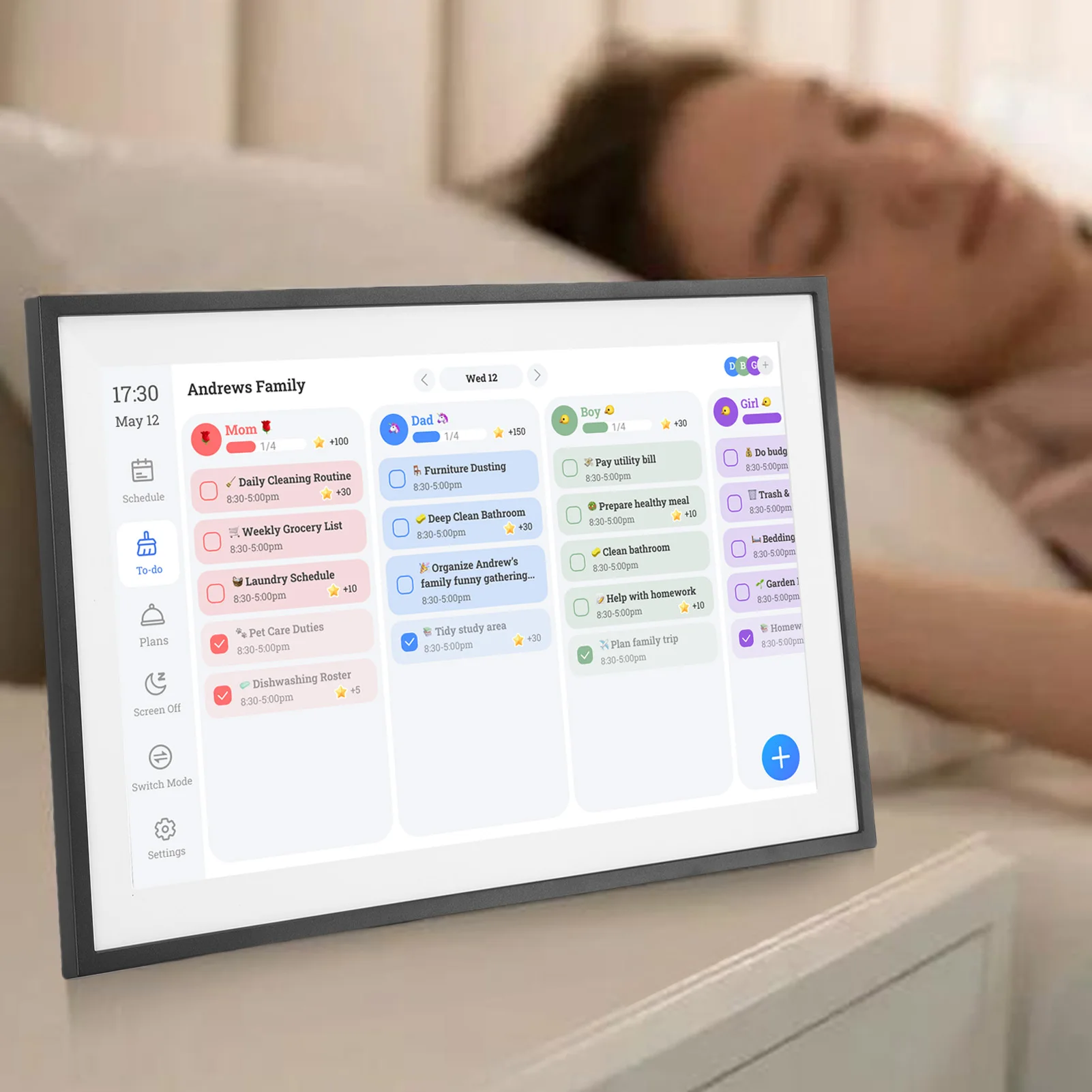 【New】15.6 Inch WiFi Wall Planner Digital Calendar Chore Chart 1920x1080 Smart Touchscreen Interactive Display Wall Desk Mount