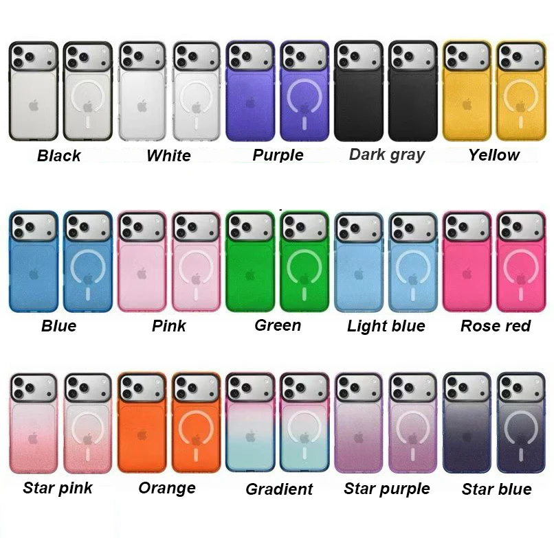 

Multicolor Impact Acrylic Magnetic Phone Case Cover for IPhone 12 13 14 15 16 17 Pro Max Case for IPhone 17 Air