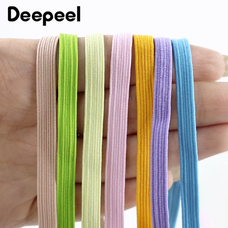 20-40Yards 6mm Flat Elastic Cord Soft Stretch Ropes Sewing Bra Strap Hairwear Elastics Band Waistband Pants Tape DIY Accessories