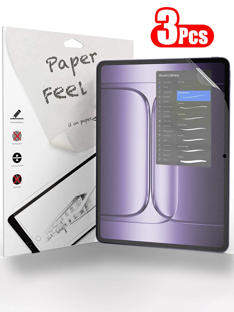 3 Stück Papiergefühl wie Displayschutzfolie für OnePlus Pad 3 13,2-Zoll-Pad 2 12,1 Film ohne Glas