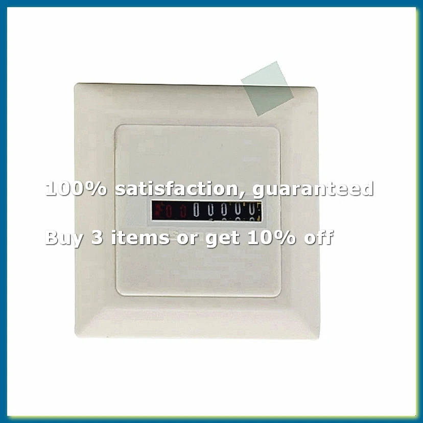 HM-1 Timer Square Counter Digital 0-99999.99 Gauge 0.3W AC220-240V / 50Hz AC Hour Meter Hourmeter White-FABY