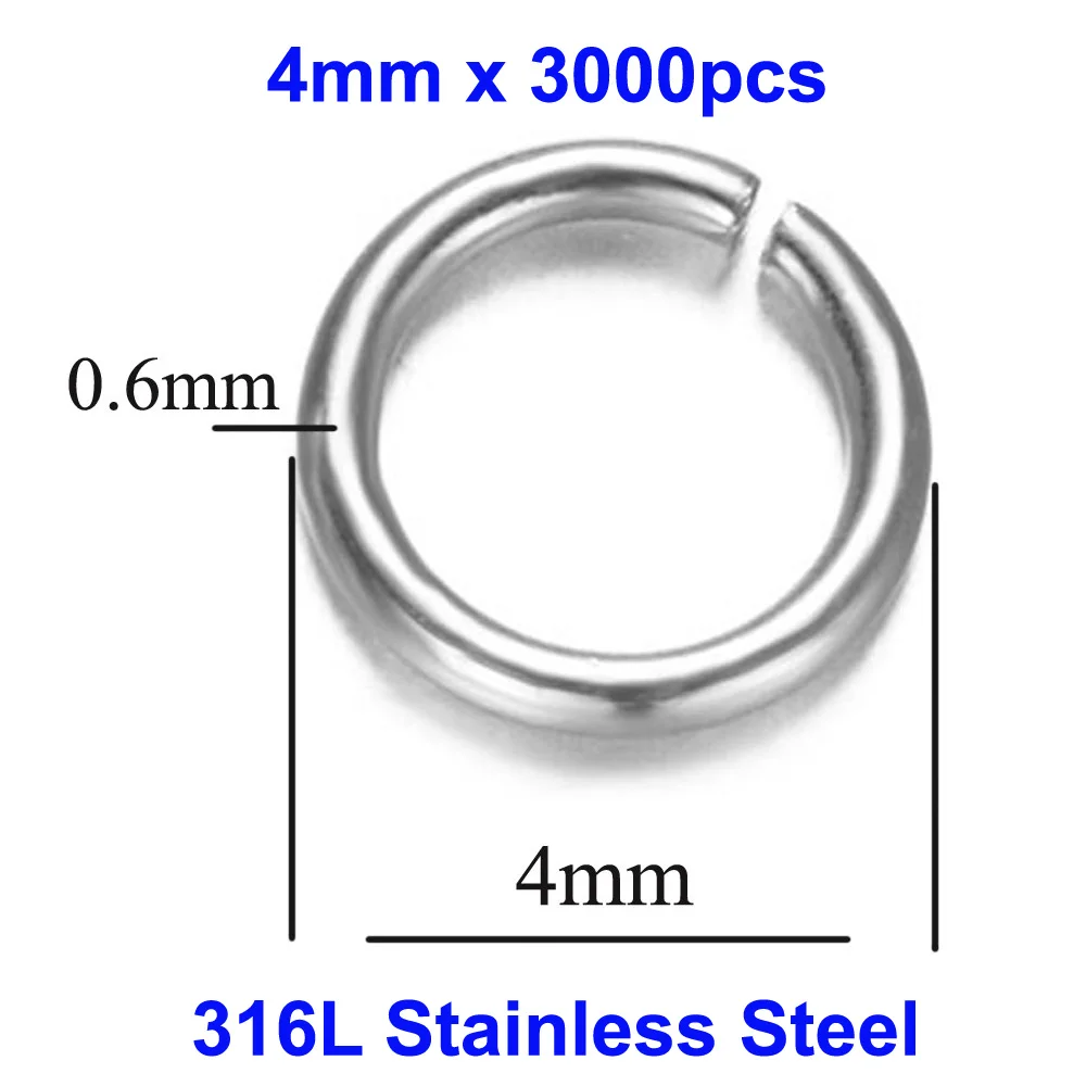 100-3000 stuks 18k goud vacuüm geplateerd 316L roestvrij staal open jump ring kreeftgesp groothandel ketting maken DIY sieraden