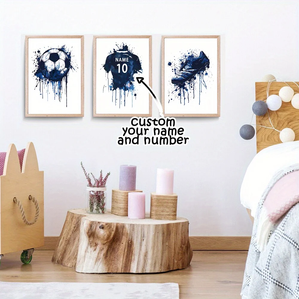 3 قطعة اسم ورقم مخصص شخصي قماش ملصق فني مجموعة حارس مرمى كرة القدم و جيرسي طباعة المساحات المدخل ديكور المنزل