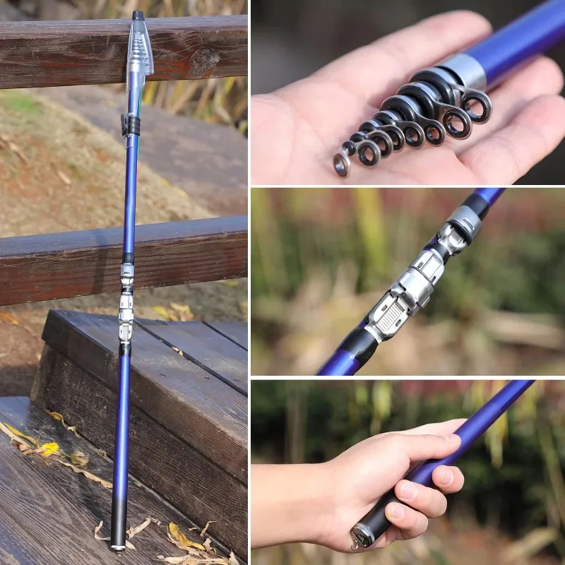 3.6-6 Carbon Fiber Powered Ultra Light Cast Hand Rod Portable Retractable Surf Rotary Rod for Lake Carp and Perch Fishing