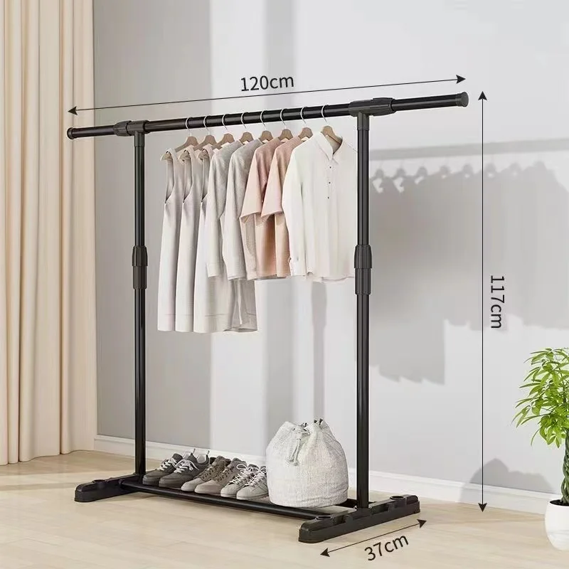 Thiened Standalone Vertical Clothes Drng Ra Iron Bedroom Balcony Clothesline Holder Home Use Hat Ra Garment Hanger
