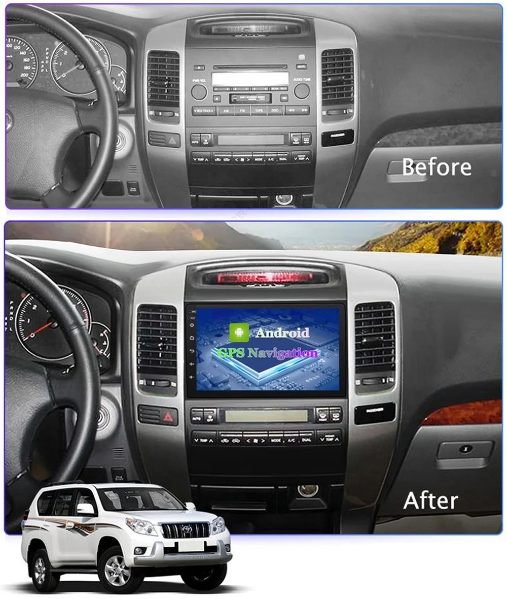 Car GPS Navigation For TOYOTA PRADO 2004-2009 Auto Radio Stereo Multimedia Player With Mirror Link Backup Camera