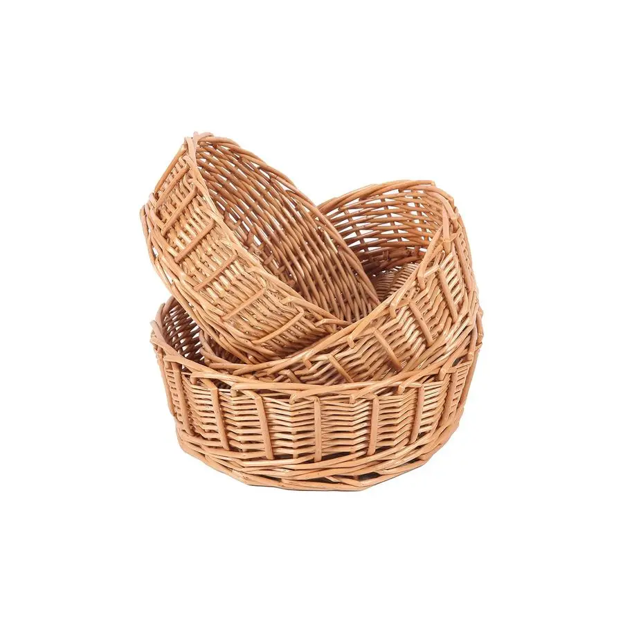 Cesta de mimbre para pan, cesta tejida para servir alimentos, frutas y verduras en mesa, cesta para servir en restaurantes, para el hogar, cocina, restaurante, regalos para exteriores