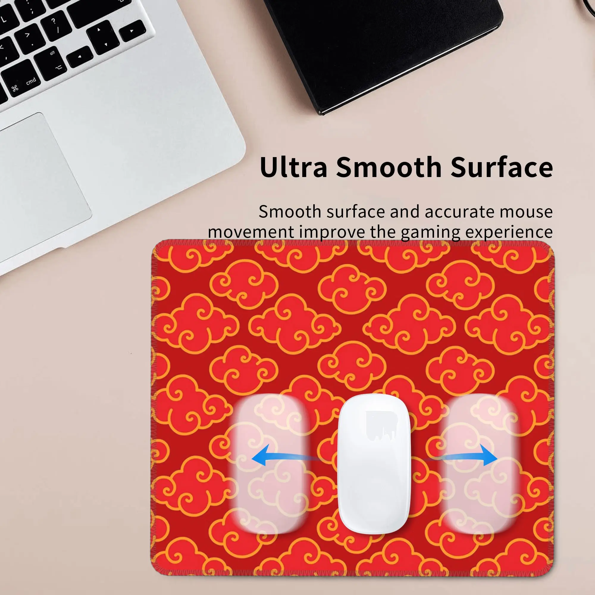 Artistic Red Cloud Pattern Mouse Pad Computer Keyboard Mouse Mat Gamer PC Laptop Desk Mat Office Accessories Table Mats